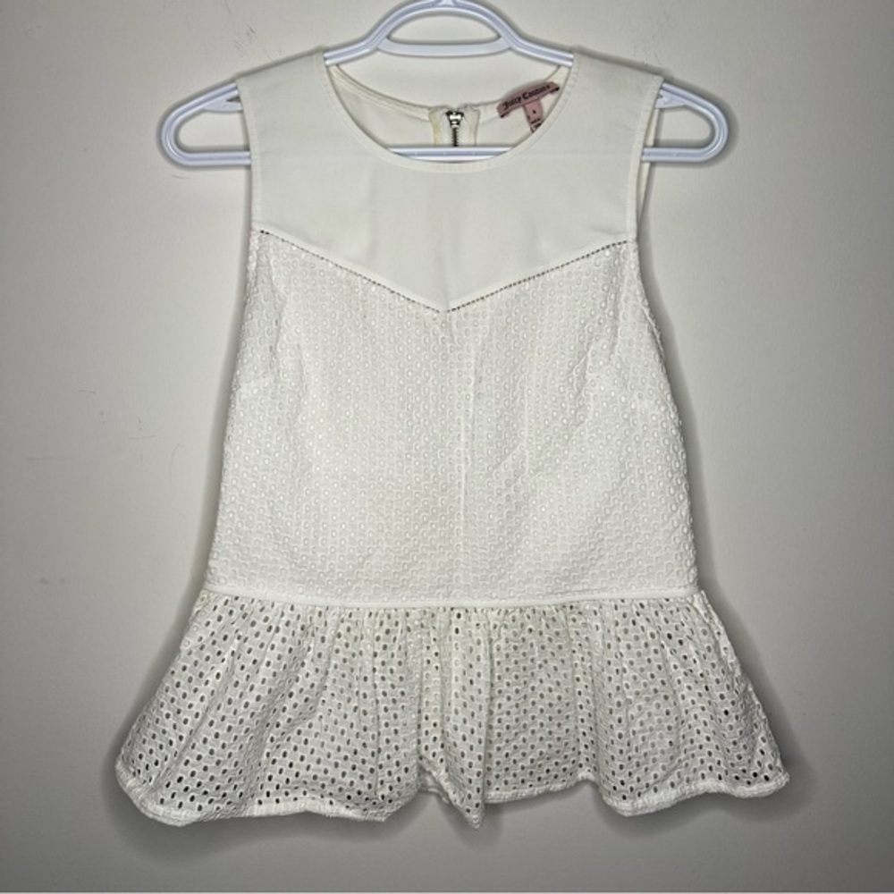 Juicy Couture Eyelet Peplum Top